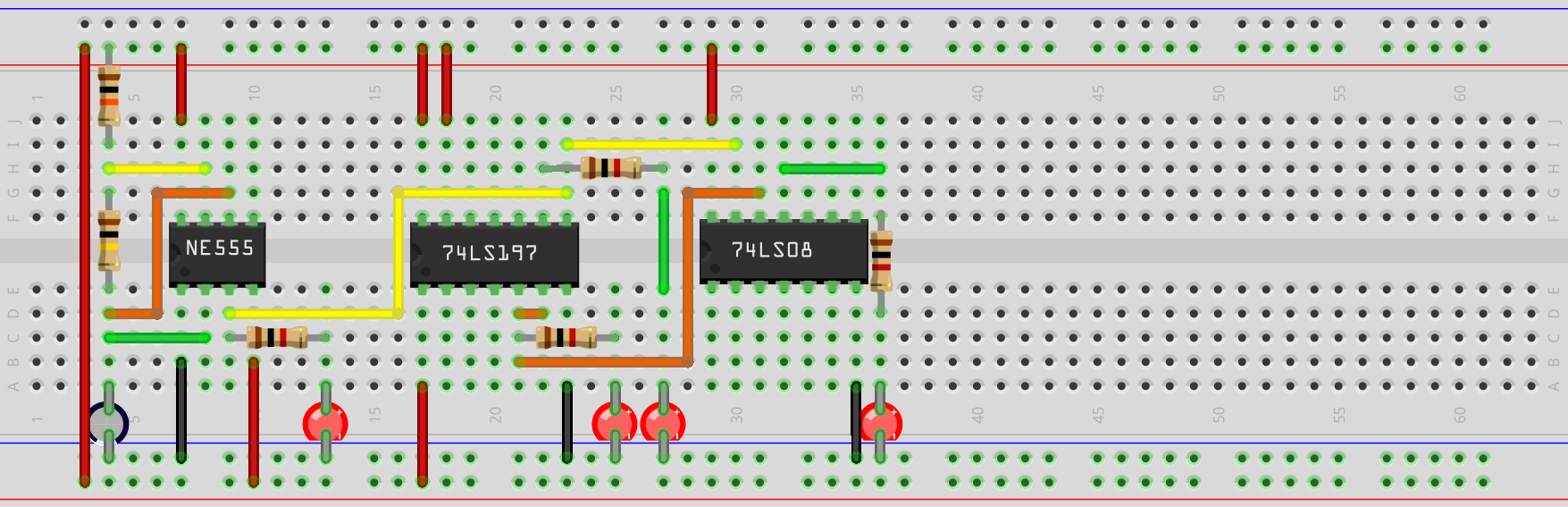 NE555, Zähler und AND